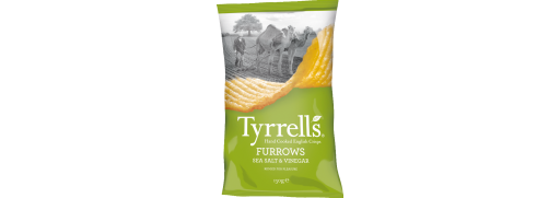 Tyrrells Furrows Sea Salt & Vinegar Crisps (40g)
