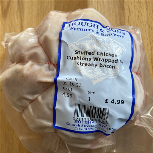 Chicken Cushions - Stuffed & wrapped in Streaky Bacon