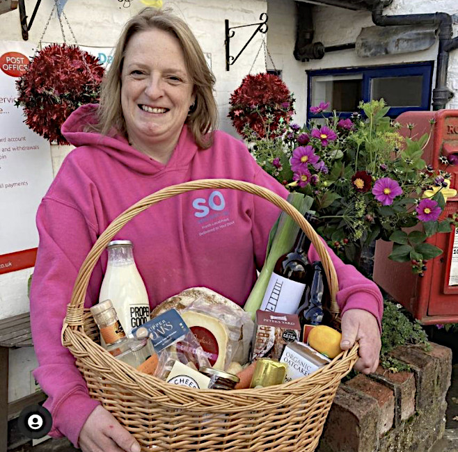 Sarah with shopping basket